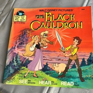 The Black Cauldron Walt Disney 45 record and read along book